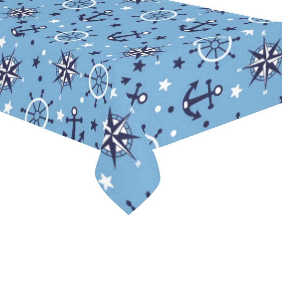 Anchors rudder compass star nautical pattern Tablecloth