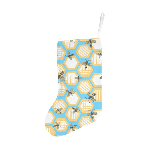 Bee honeycomb pattern Christmas Stocking