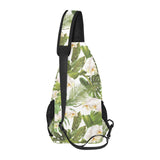 White orchid flower tropical leaves pattern All Over Print Chest Bag