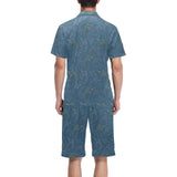 Swordfish Pattern Print Design 02 Men's V-Neck Short Pajama Set