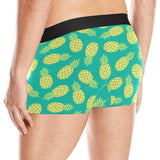Pineapples pattern green background Men's All Over Print Boxer Briefs Men's Underwear