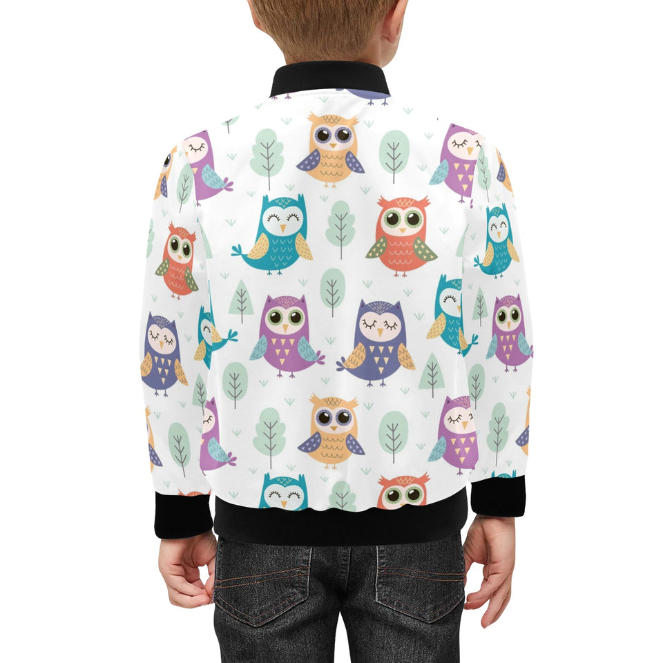 Cute owl pattern Kids' Boys' Girls' Bomber Jacket