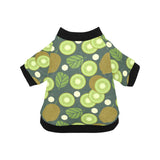 Whole sliced kiwi leave and flower All Over Print Pet Dog Round Neck Fuzzy Shirt