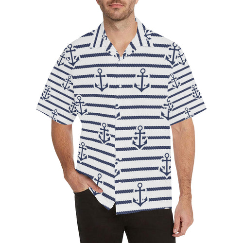 Anchor rope nautical  pattern Men's All Over Print Hawaiian Shirt