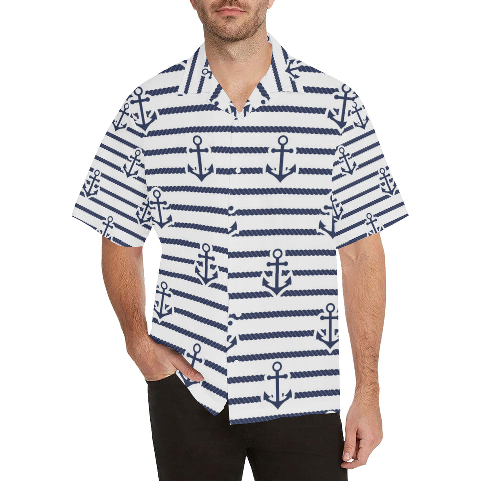 Anchor rope nautical  pattern Men's All Over Print Hawaiian Shirt