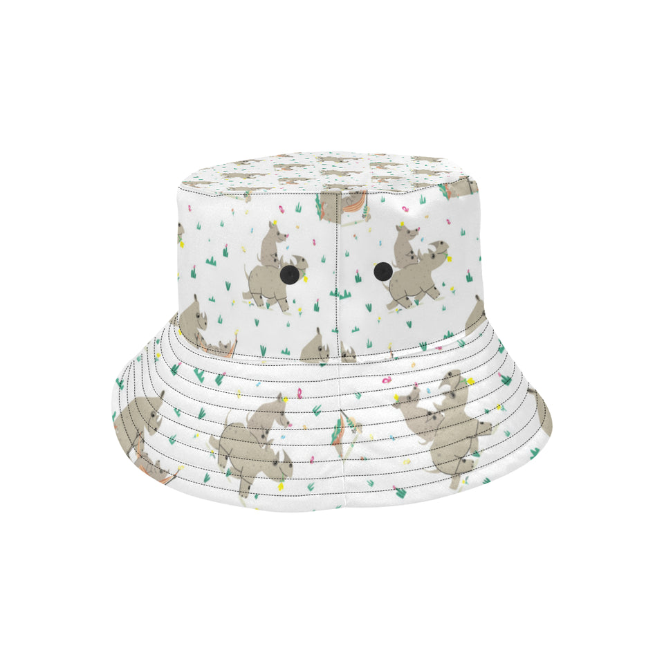Cute Rhino pattern background Unisex Bucket Hat