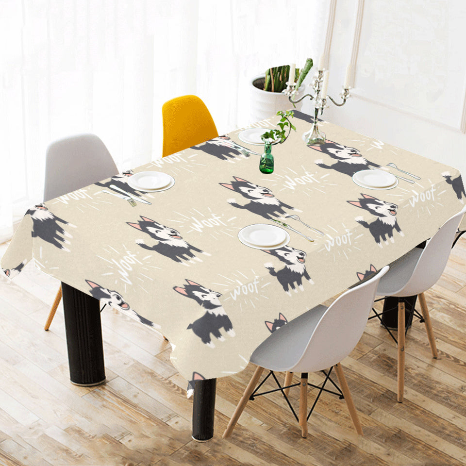 Cute Siberian Husky Tablecloth