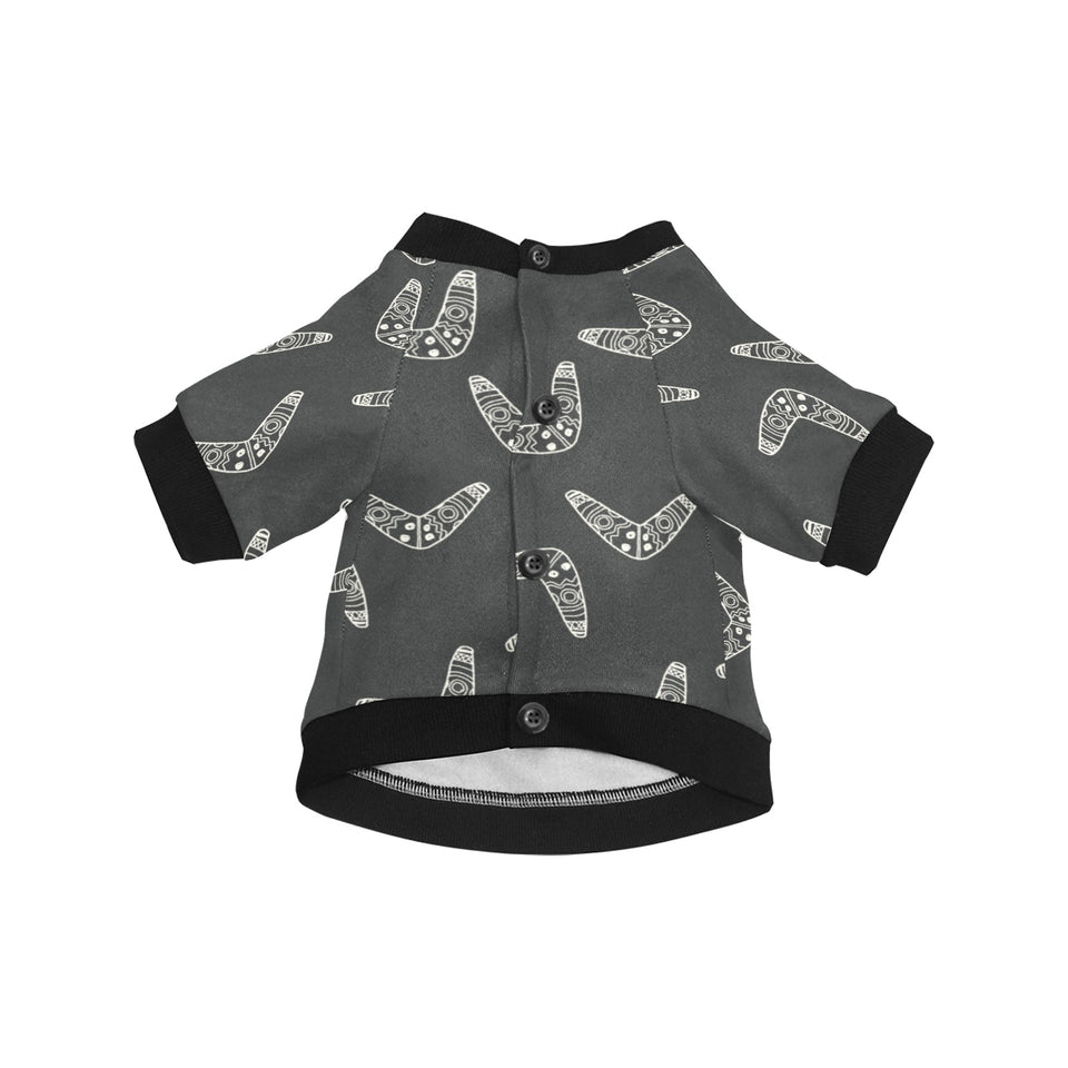 Hand drawn boomerang Australian aboriginal ornamen All Over Print Pet Dog Round Neck Fuzzy Shirt
