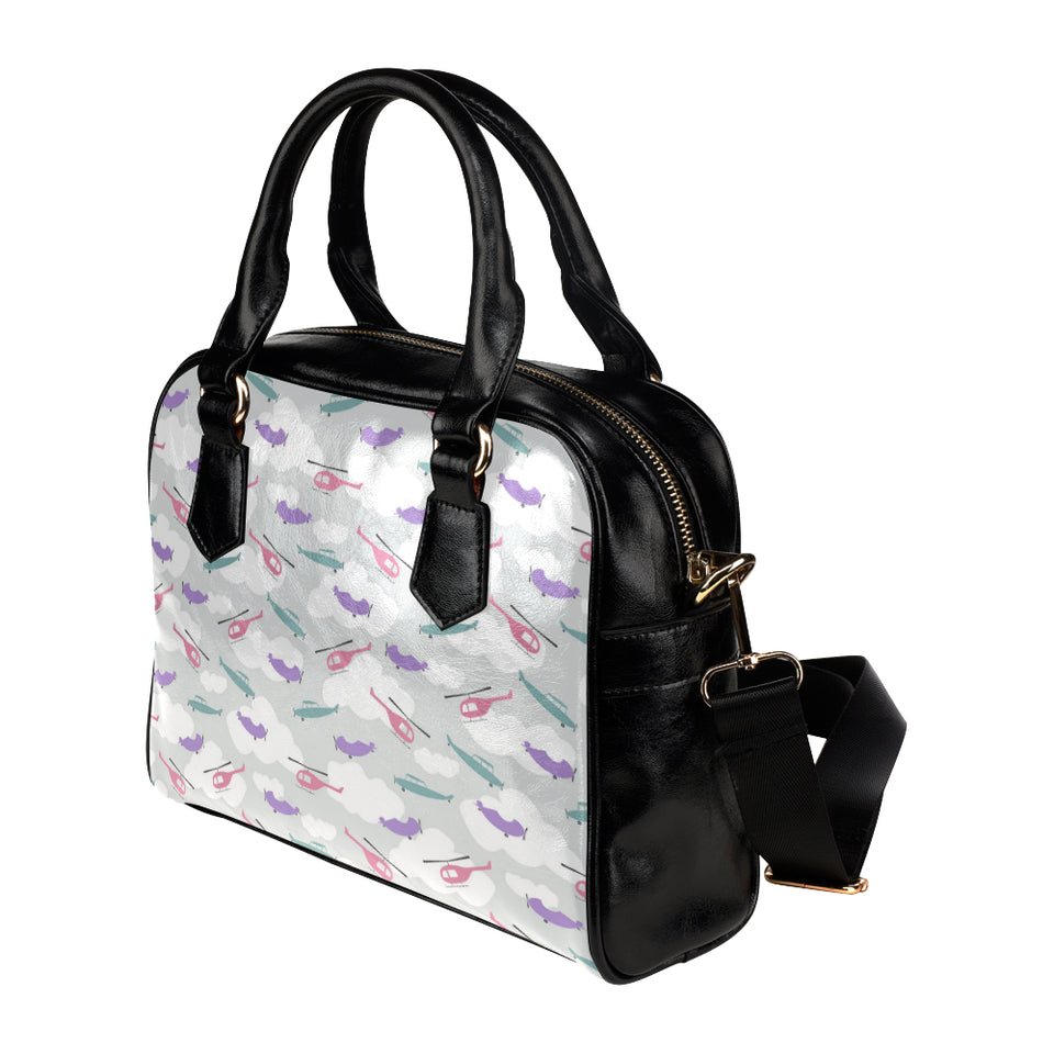 Helicopter plane pattern Shoulder Handbag