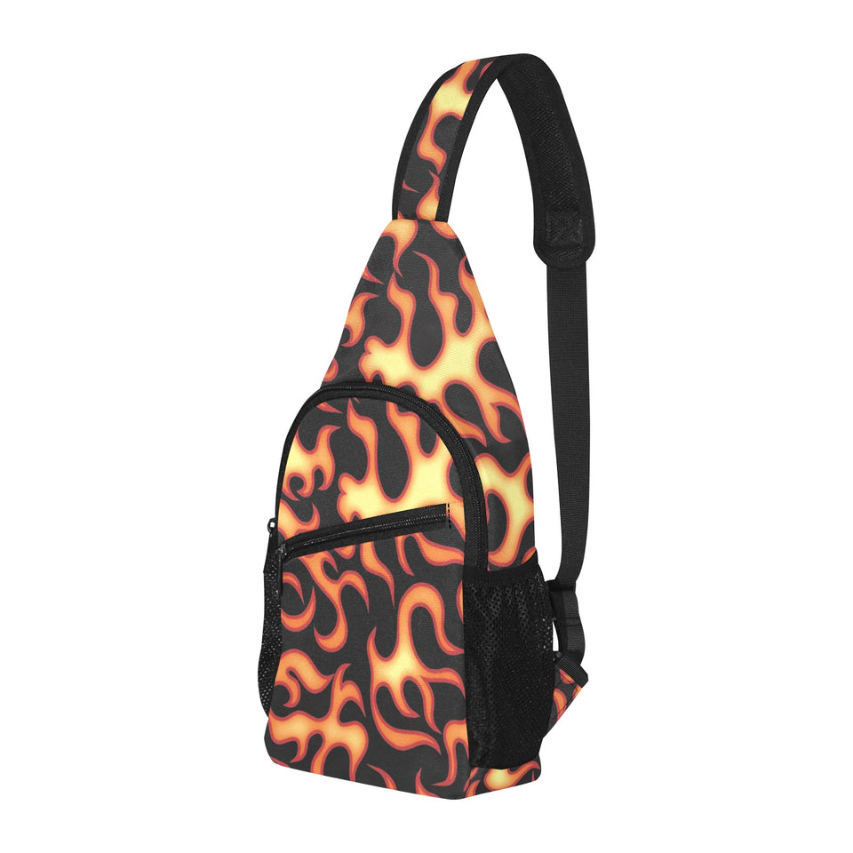 Fire flame dark pattern All Over Print Chest Bag