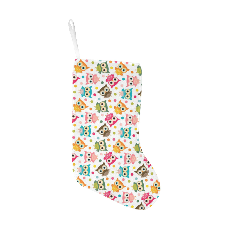 Color cute owl pattern Christmas Stocking