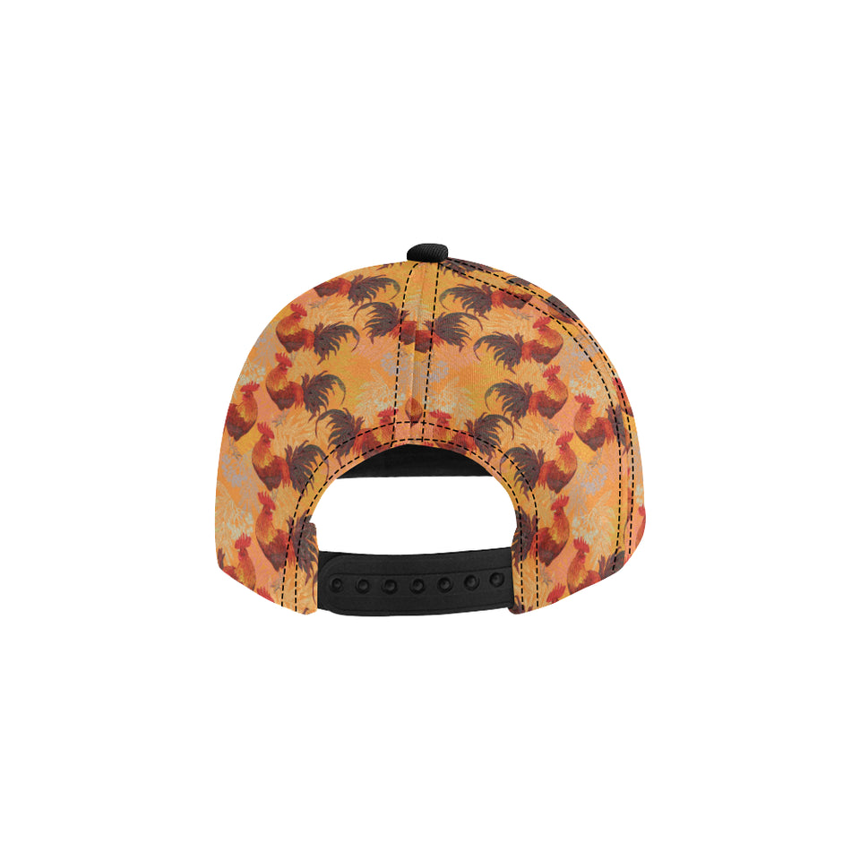 red rooster chicken cock pattern All Over Print Snapback Cap