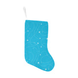 Airplane destinations blue background Christmas Stocking