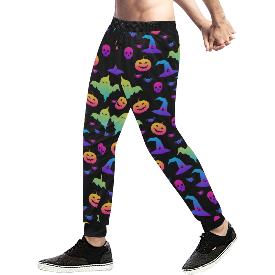Colorful halloween background Unisex Casual Sweatpants