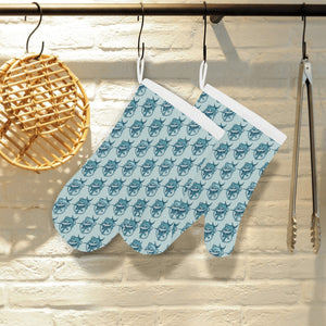 Swordfish Pattern Print Design 05 Heat Resistant Oven Mitts