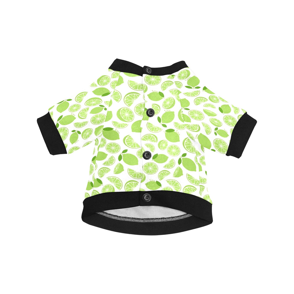 Lime design pattern All Over Print Pet Dog Round Neck Fuzzy Shirt