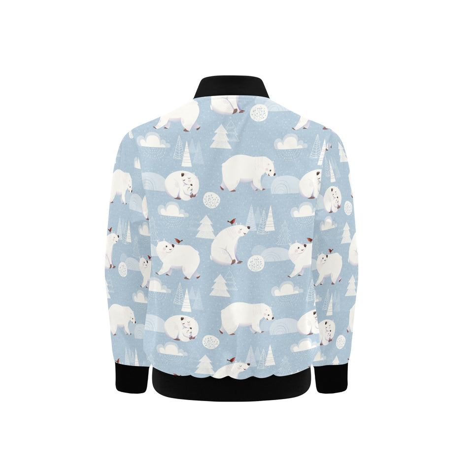 Cute polar bears Christmas decoration pattern Kids' Boys' Girls' Bomber Jacket