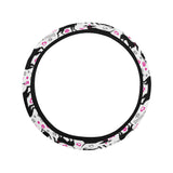 Greyhound Pattern Print Design 02 Car Steering Wheel Cover