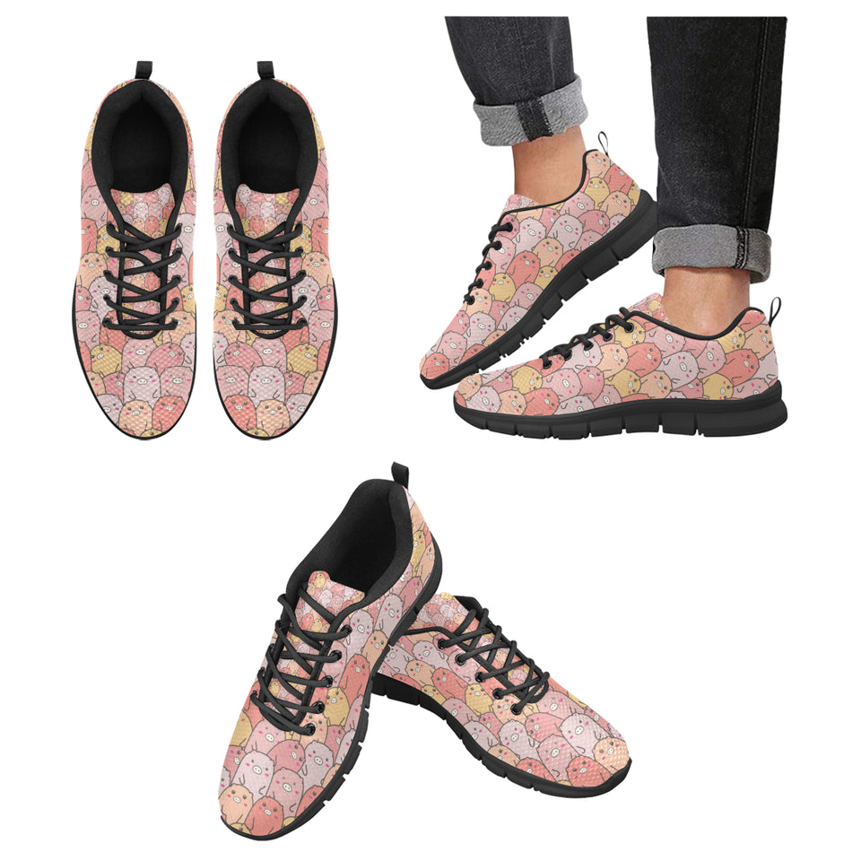 Pig Pattern Print Design 04 Men's Breathable Sneakers ( Model 055)