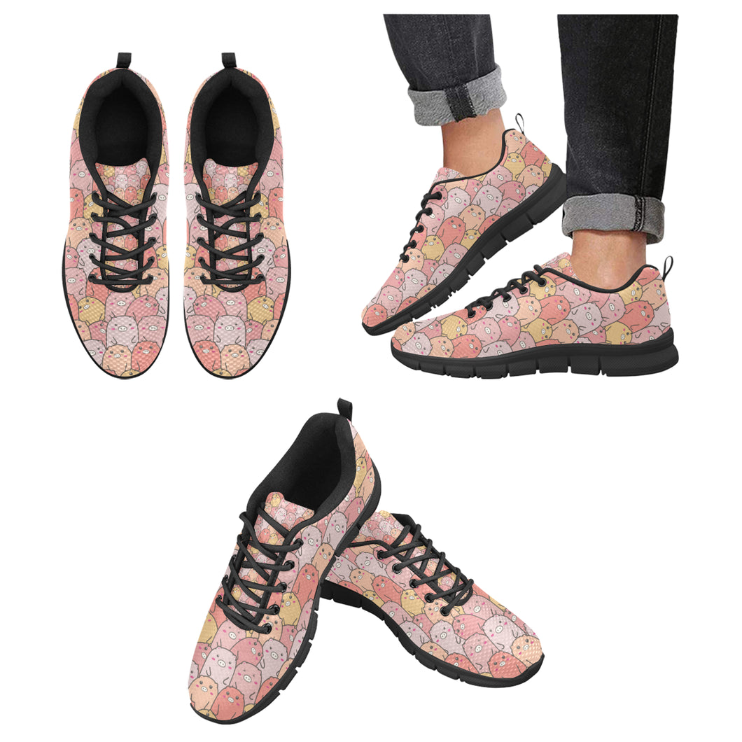 Pig Pattern Print Design 04 Men's Breathable Sneakers ( Model 055)