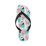 Toucan tropical flower leave pattern Unisex Flip Flops