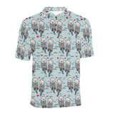 Lovely Sea Otter Pattern Men's All Over Print Polo Shirt