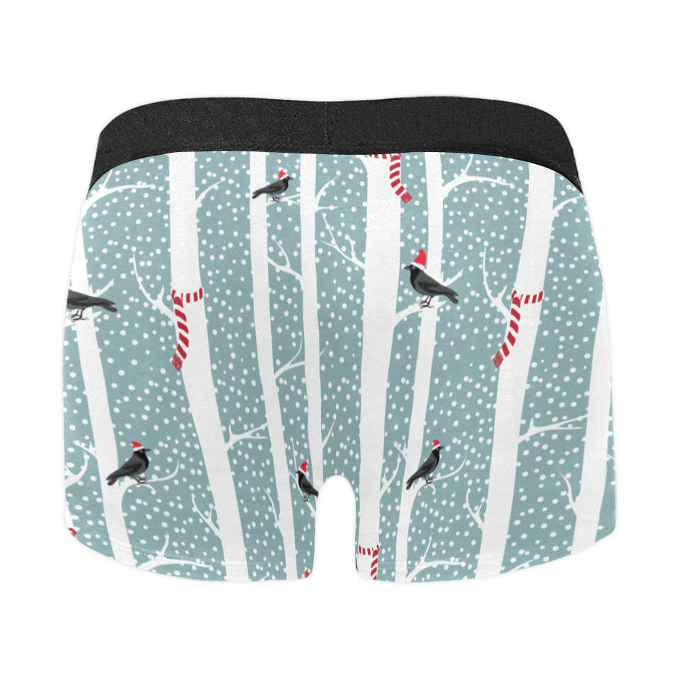 Crows christmas hat scarf Men's All Over Print Boxer Briefs Men's Underwear