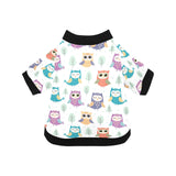 Cute owl pattern All Over Print Pet Dog Round Neck Fuzzy Shirt
