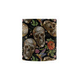 Skull rose humming bird flower pattern Morphing Mug Heat Changing Mug