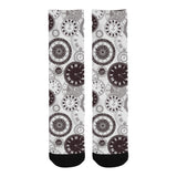 Classic vintage clock pattern Crew Socks