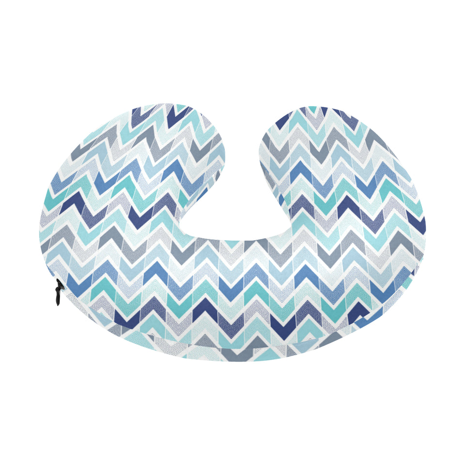 zigzag  chevron blue pattern U-Shaped Travel Neck Pillow