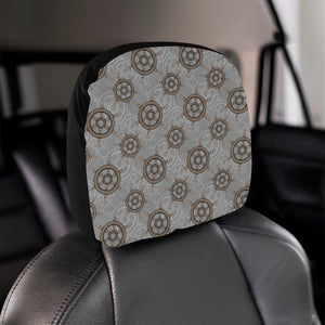nautical wood steering wheel pattern Car Headrest Cover