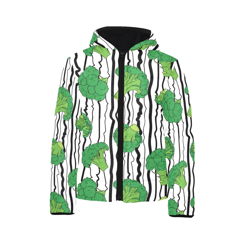 Cool Broccoli pattern Kids' Boys' Girls' Padded Hooded Jacket