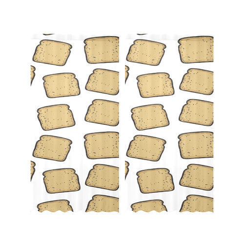 Bread Toast Pattern Print Design 03 Gauze Curtain