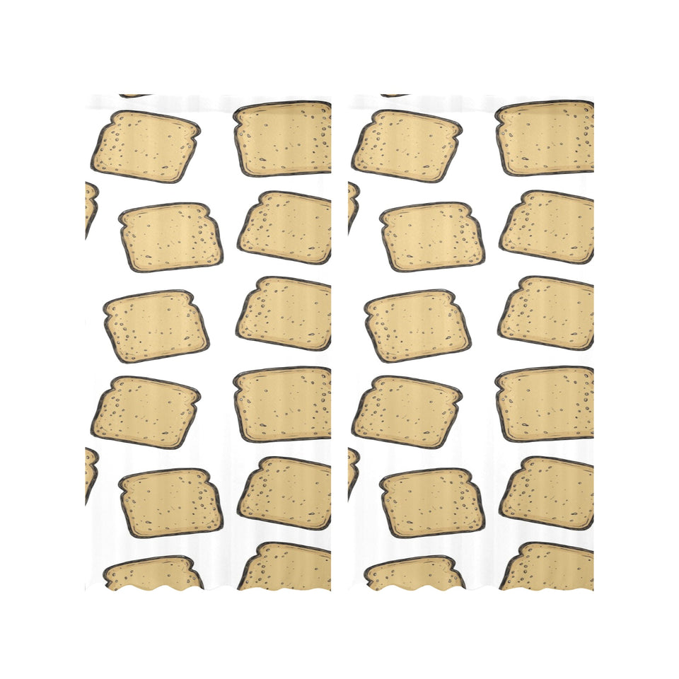 Bread Toast Pattern Print Design 03 Gauze Curtain