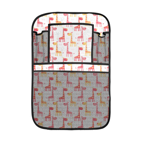 Giraffe Pattern Print Design 03 Car Seat Back Organizer