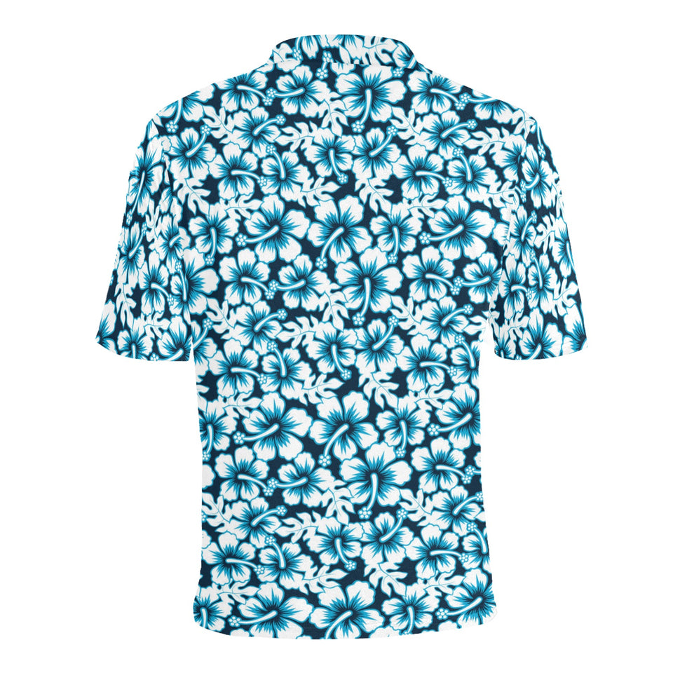 Hibiscus Pattern Print Design 04 Men's All Over Print Polo Shirt