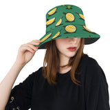 Durian pattern green background Unisex Bucket Hat