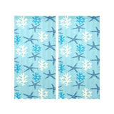 Blue starfish coral reef pattern Gauze Curtain