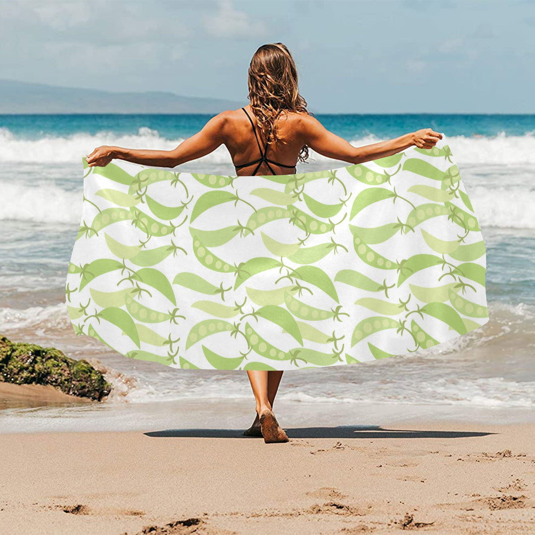 Green Peas Pattern Print Design 03 Beach Towel