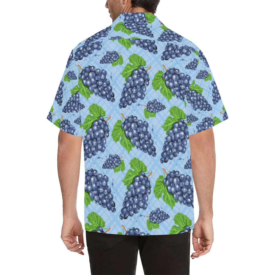 Watercolor grape pattern Men's All Over Print Hawaiian Shirt