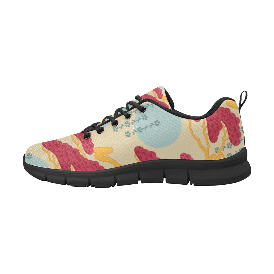 Red Bonsai gray sun japanese pattern Men's Sneaker Shoes