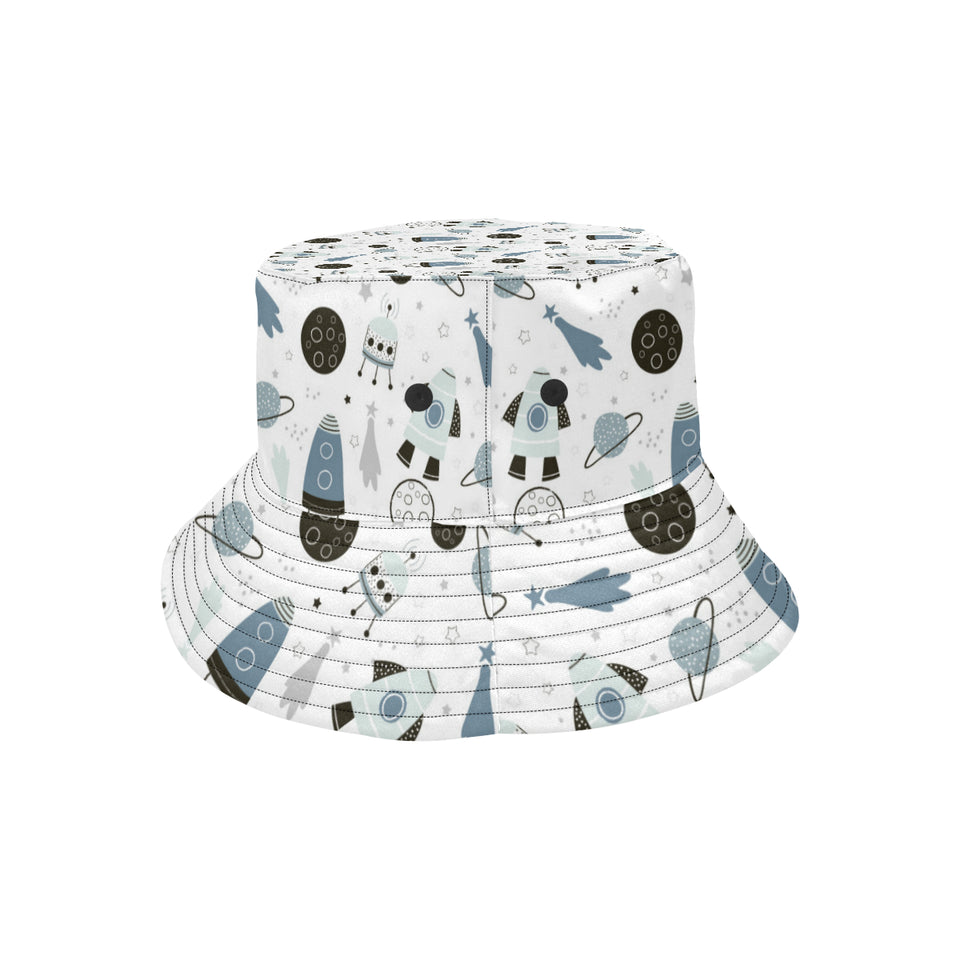 Hand drawn space elements space rocket star planet Unisex Bucket Hat