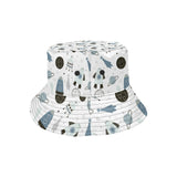 Hand drawn space elements space rocket star planet Unisex Bucket Hat