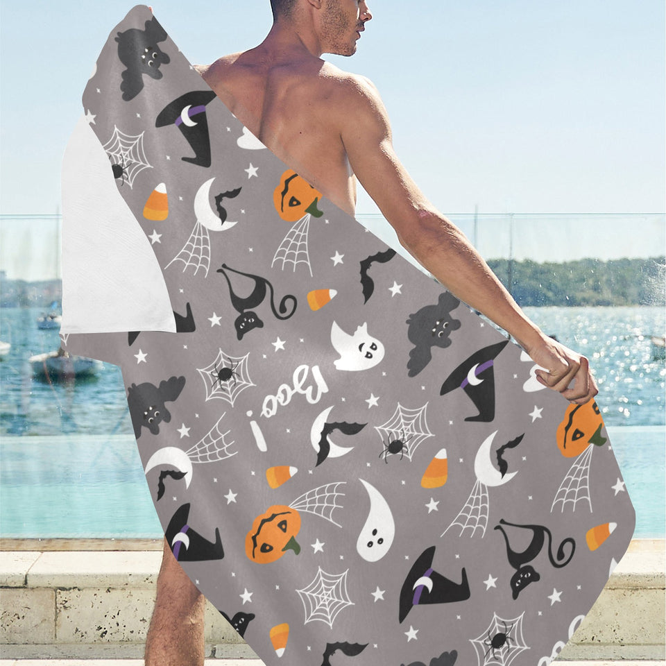 Halloween design pattern Beach Towel