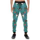 Boston terrier beautiful flower pattern Unisex Casual Sweatpants
