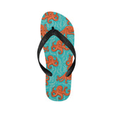 Octopus turquoise background Unisex Flip Flops