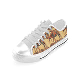 Camel polynesian tribal design pattern Men's Low Top Shoes White