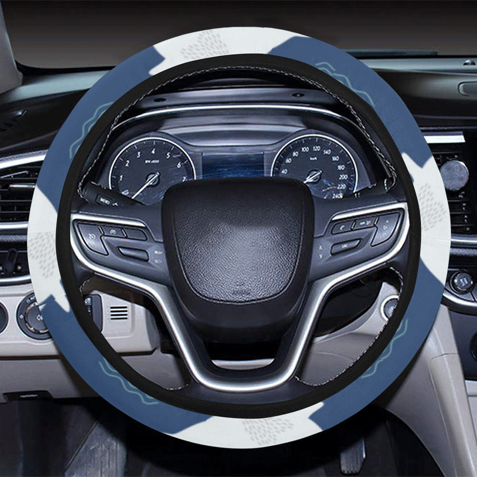 Cute white baby sea lion seal pattern Car Steering Wheel Cover