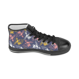 Fancy Carp pattern Women's High Top Canvas Shoes Black